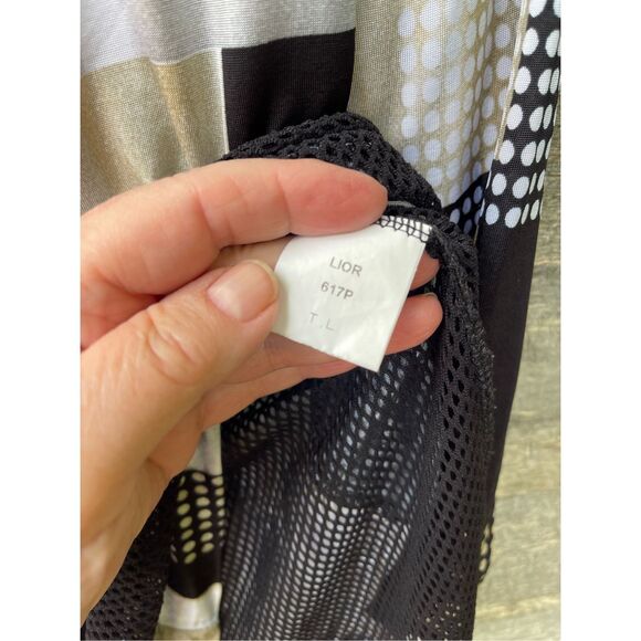 Lior Paris layered look abstract print tunic edgie black mesh - Picture 6 of 11